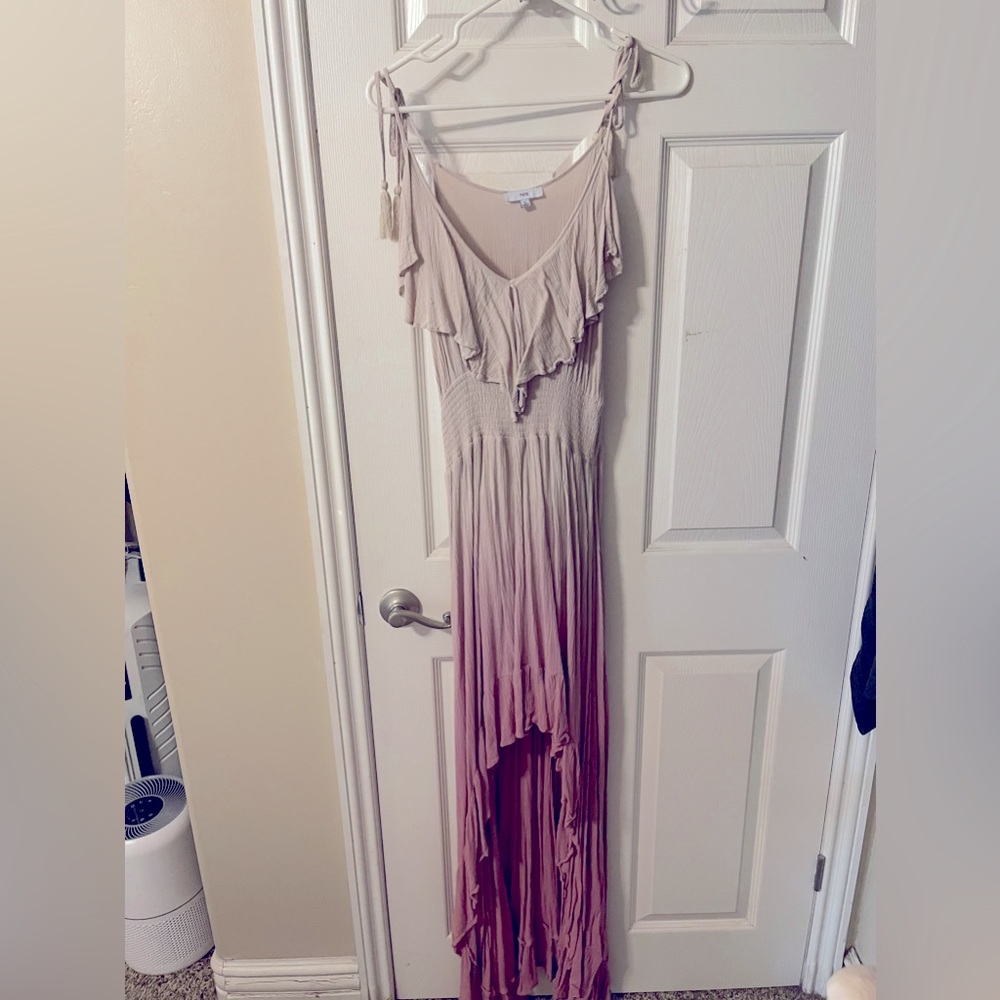 Vici midi casual ombré high low dress